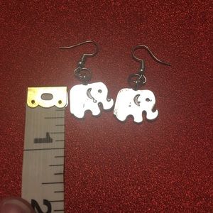 Elephant Earrings Silver toned